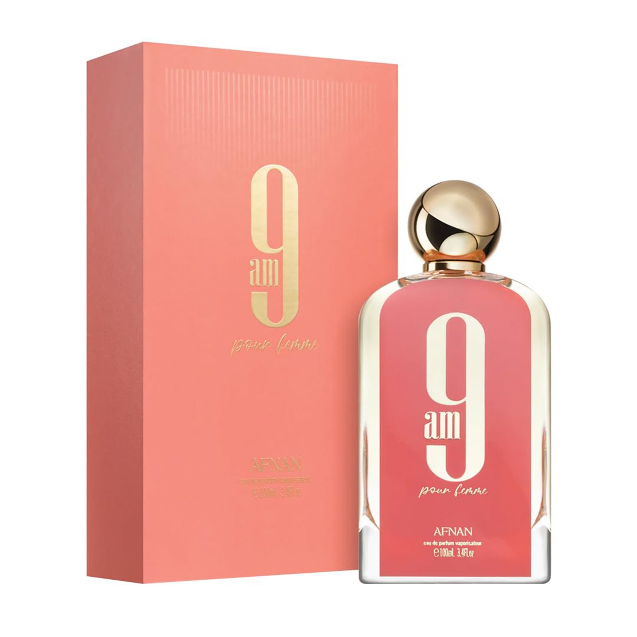 Afnan 9 AM Pour Femme Eau De Parfum Spray For Women 3.4 Ounce