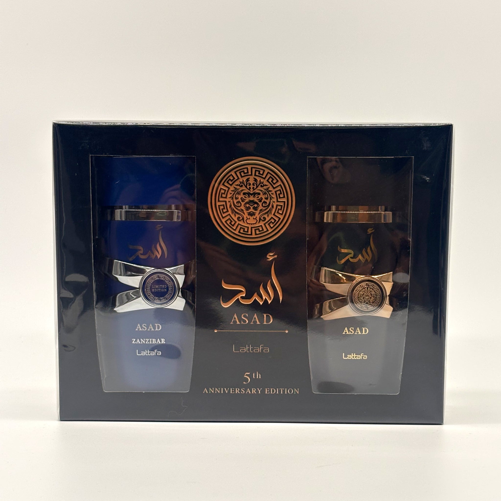 Lattafa Asad 2 Pc Set Asad Zanzibar + Azad Black 5th Anniversary Edition