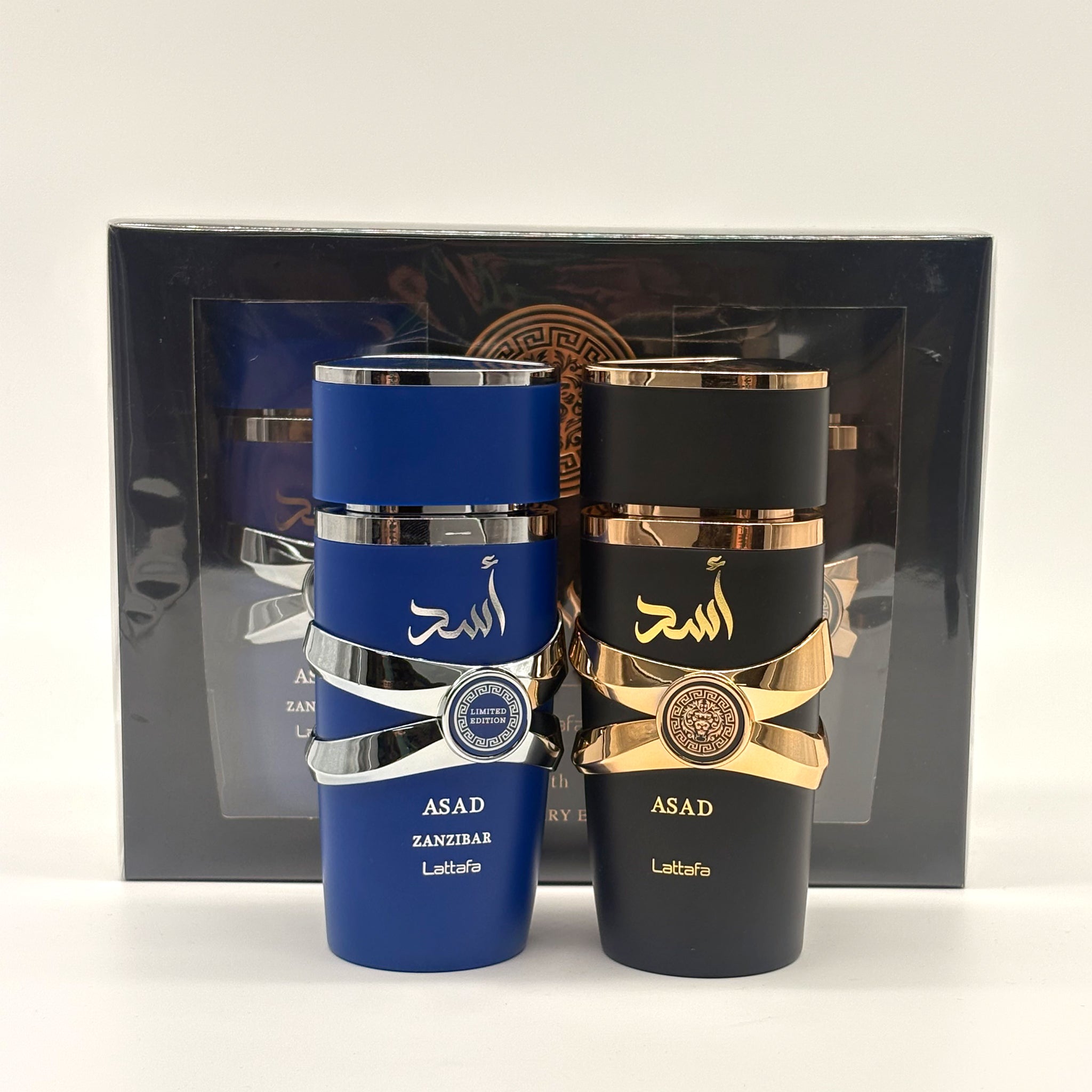 Lattafa Asad 2 Pc Set Asad Zanzibar + Azad Black 5th Anniversary Edition