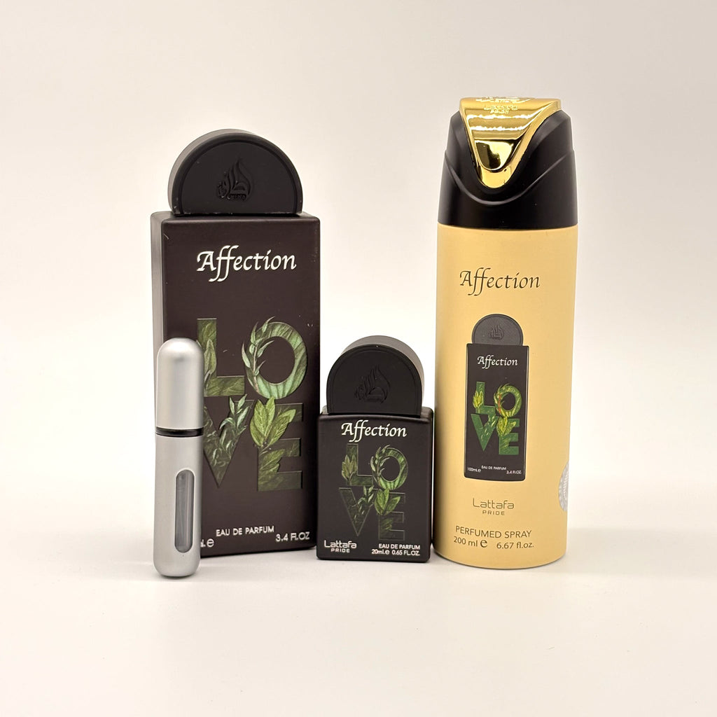 Lattafa Affection 3 Pc Set For Men 100 Ml + 20 Ml + 200 Ml Body Spray + Travel Size