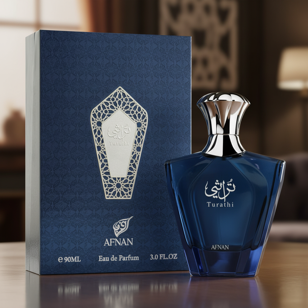 Afnan Turathi Blue Eau de Parfum Spray for Men, 3.0 Ounce