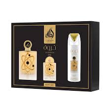 Lattafa Tharwah Gold 3 Pc Set 100 ml Edp + 20 ml Edp + 200 ml Body Spray